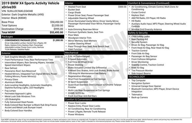 Used 2019 BMW X4 xDrive30i w/ Convenience Package image 48
