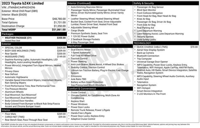 Used 2023 Toyota bZ4X AWD w/ Weather Package image 36