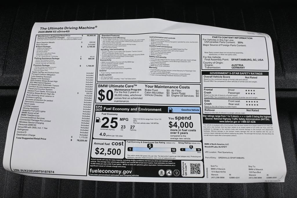 Used 2026 BMW X5 xDrive40i w/ M Sport Package image 39