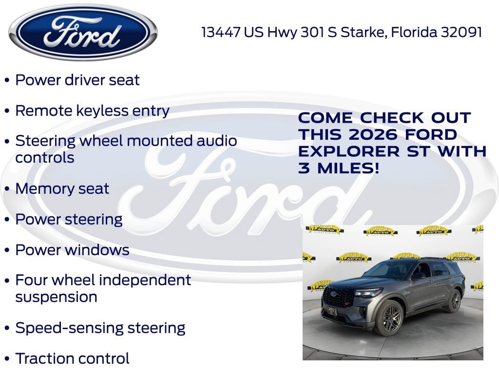 New 2026 Ford Explorer ST w/ Sun And Sound Package RWD image 30