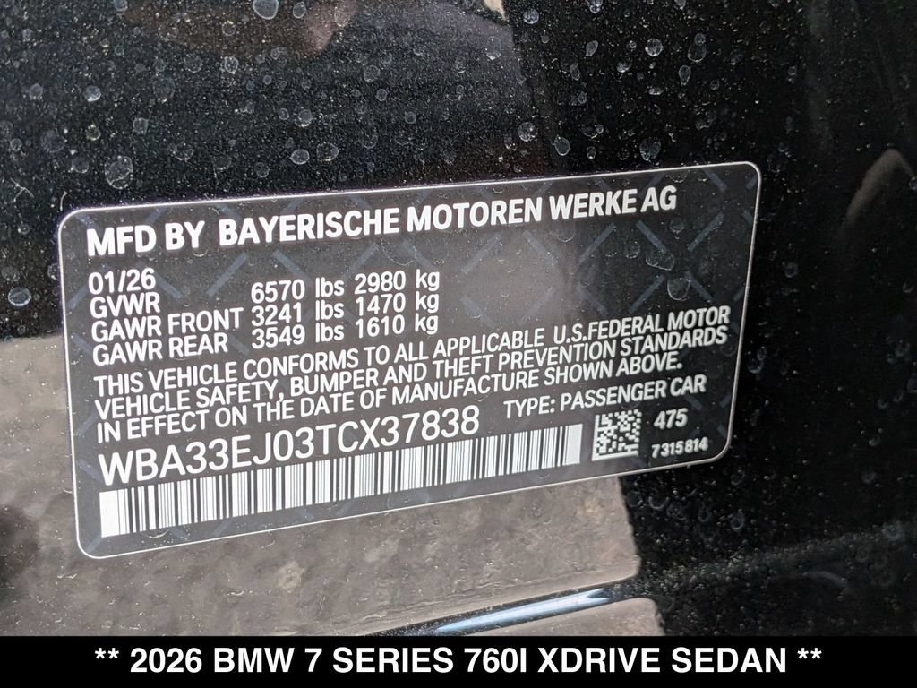 New 2026 BMW 760i xDrive w/ Executive Package AWD/4WD image 19
