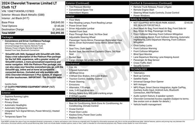 Used 2024 Chevrolet Traverse LT AWD/4WD image 2