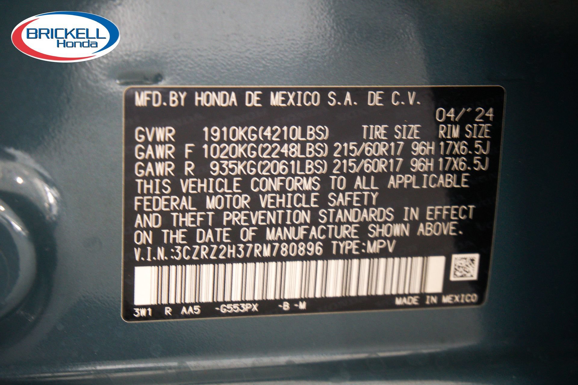 Certified 2024 Honda HR-V LX image 36