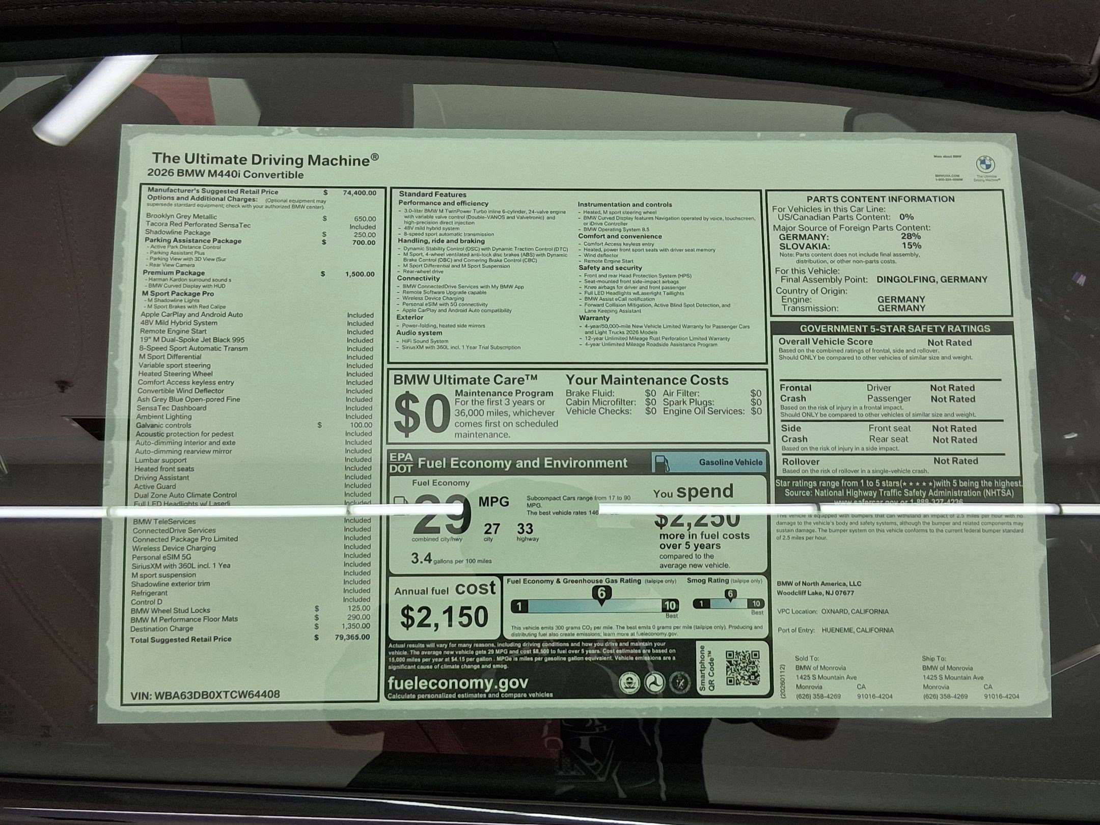 New 2026 BMW M440i Convertible w/ Premium Package RWD image 29
