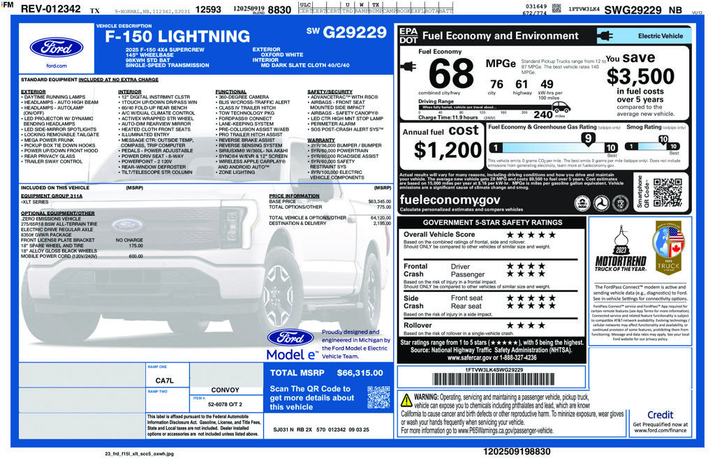 Used 2025 Ford F150 Lightning XLT AWD/4WD image 36