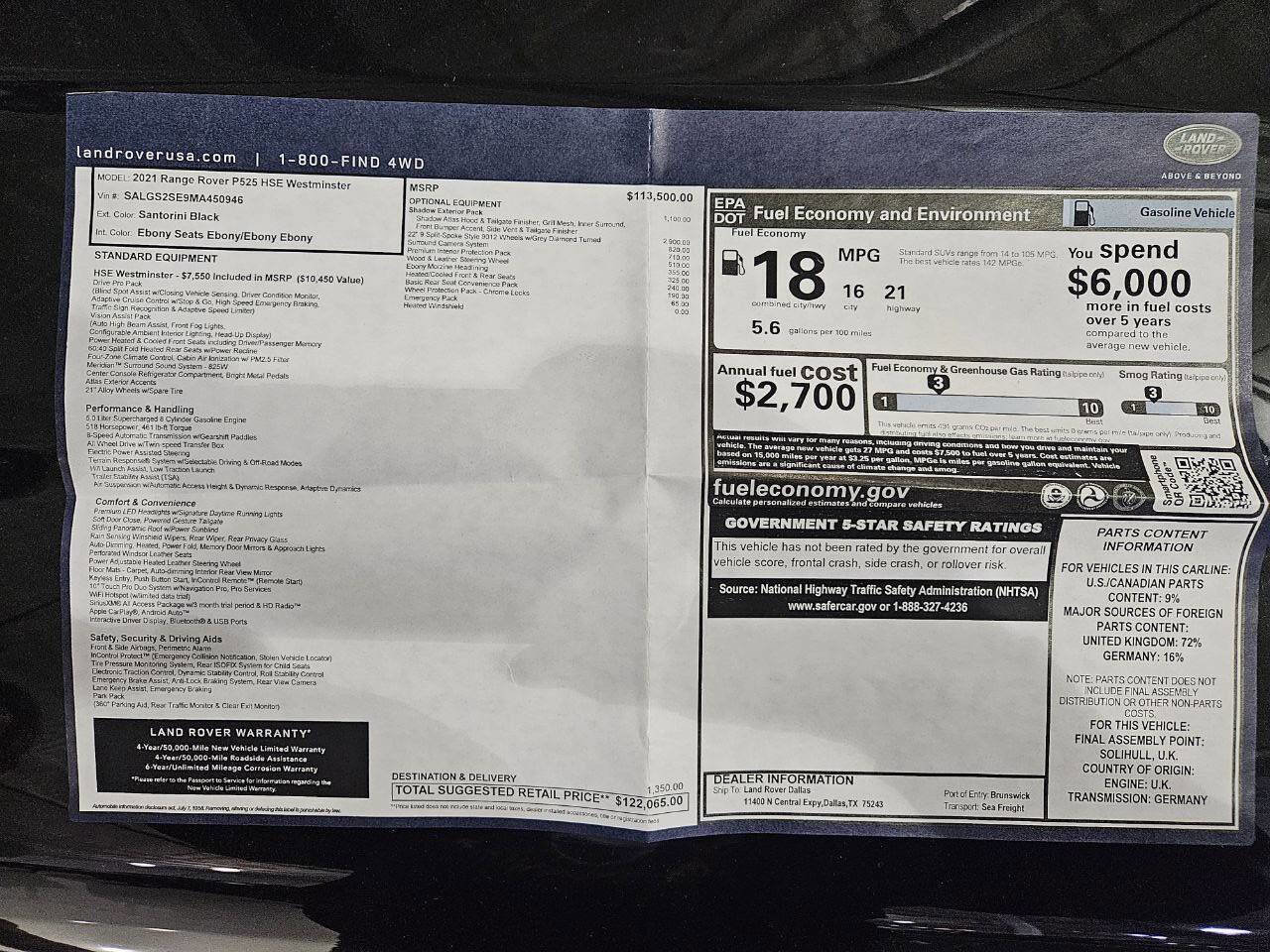 Used 2021 Land Rover Range Rover P525 Westminster Edition image 17