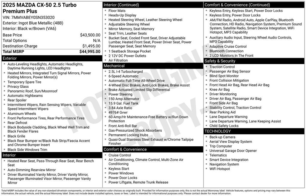 Certified 2025 MAZDA CX-50 2.5 Turbo w/ Premium Plus Pkg image 11