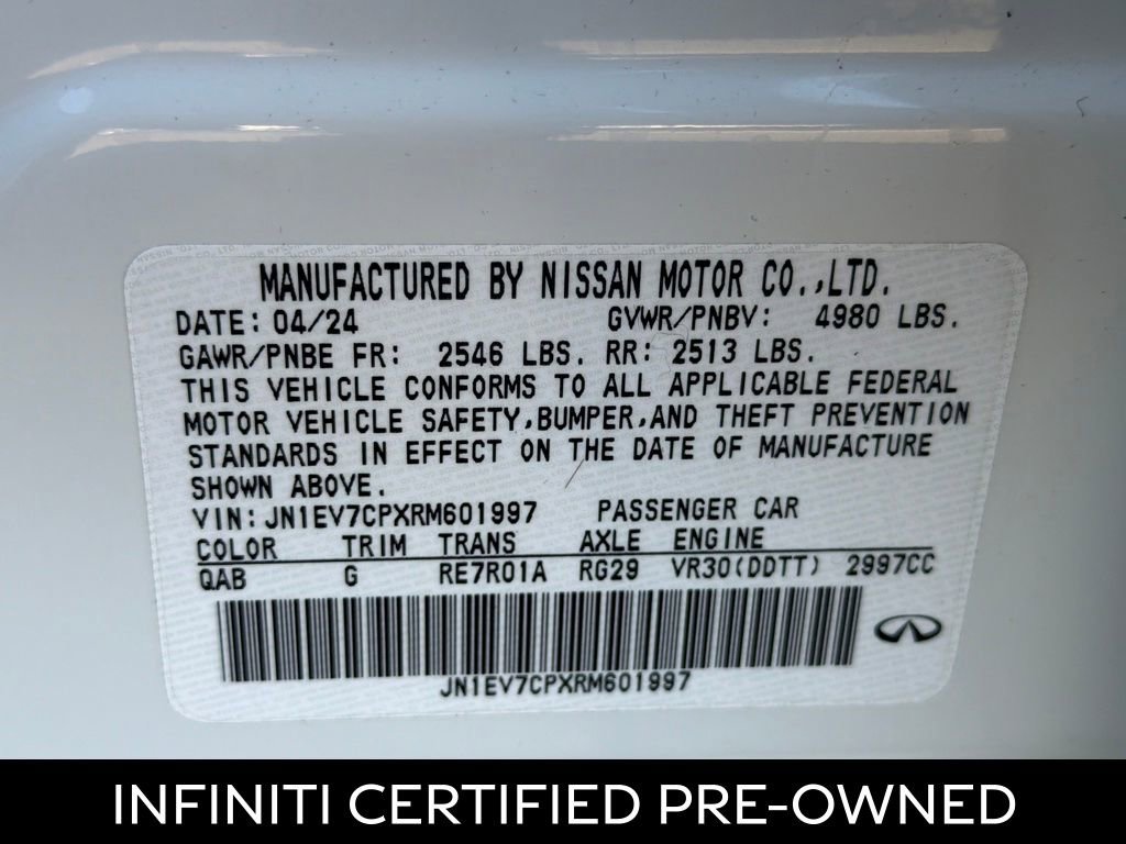 Certified 2024 INFINITI Q50 Sensory image 26