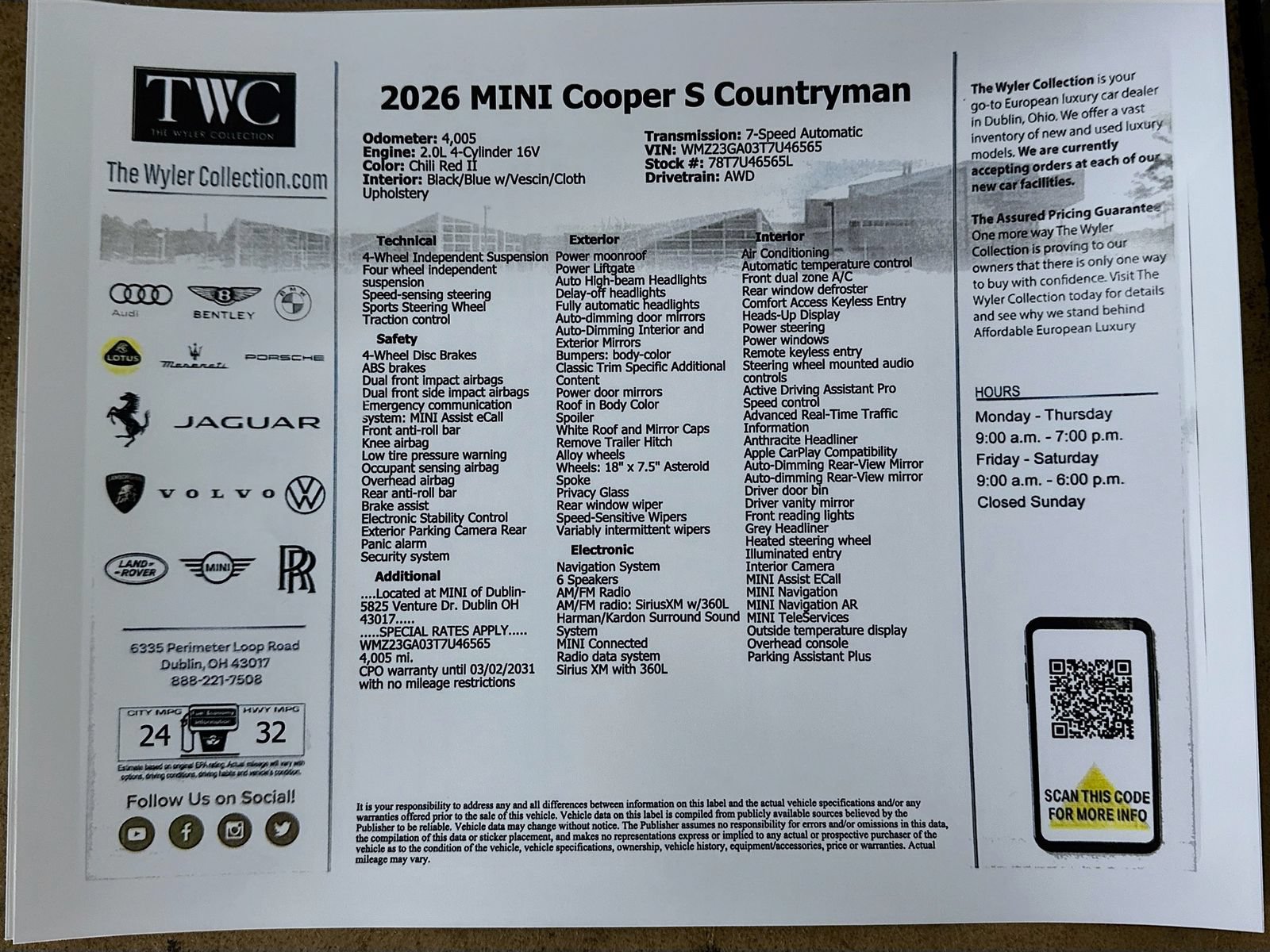 Certified 2026 MINI Cooper Countryman S AWD/4WD image 47