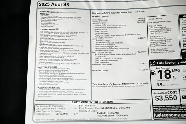 New 2025 Audi S8 image 46