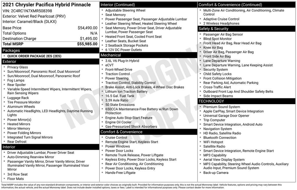 Used 2021 Chrysler Pacifica Pinnacle FWD image 31