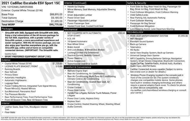 Used 2021 Cadillac Escalade ESV Sport RWD image 34