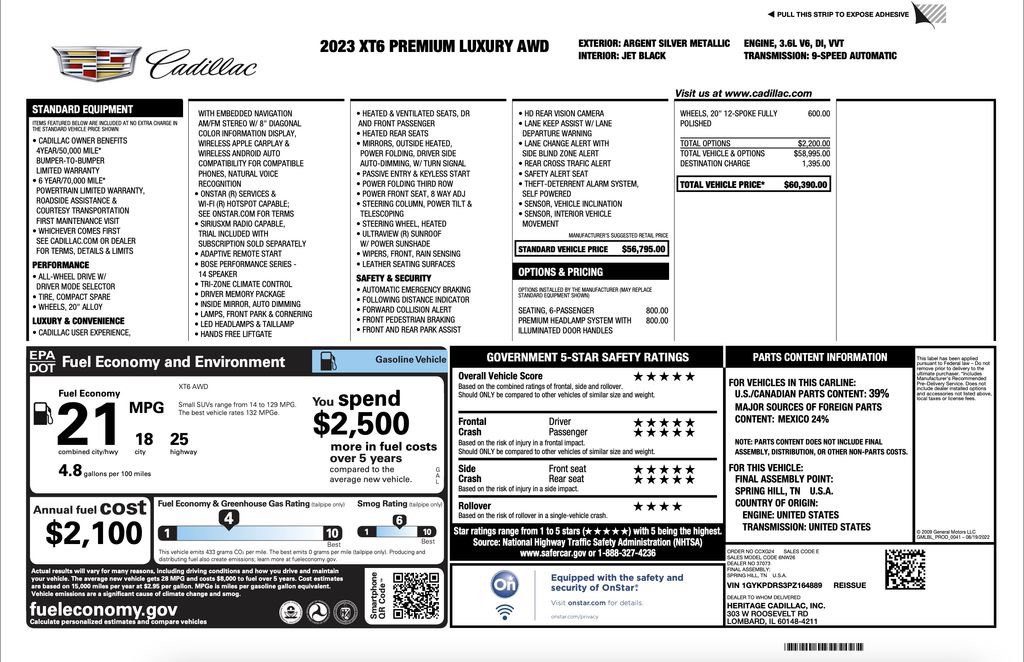 Certified 2023 Cadillac XT6 Premium Luxury AWD/4WD image 3