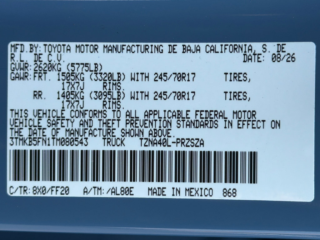 New 2026 Toyota Tacoma SR5 RWD image 37