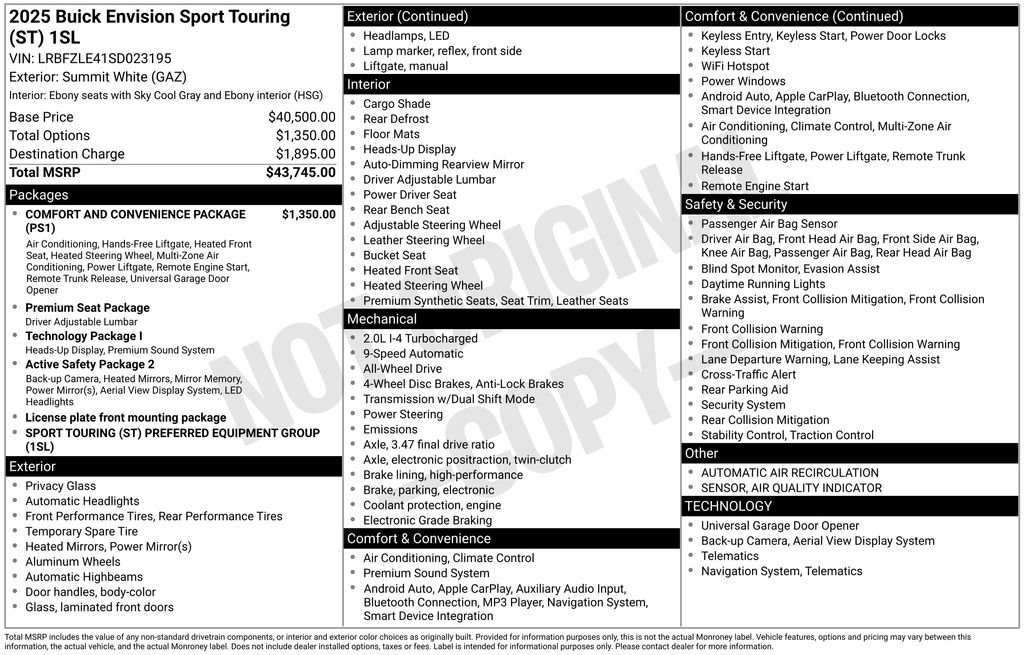 New 2025 Buick Envision Sport Touring image 6