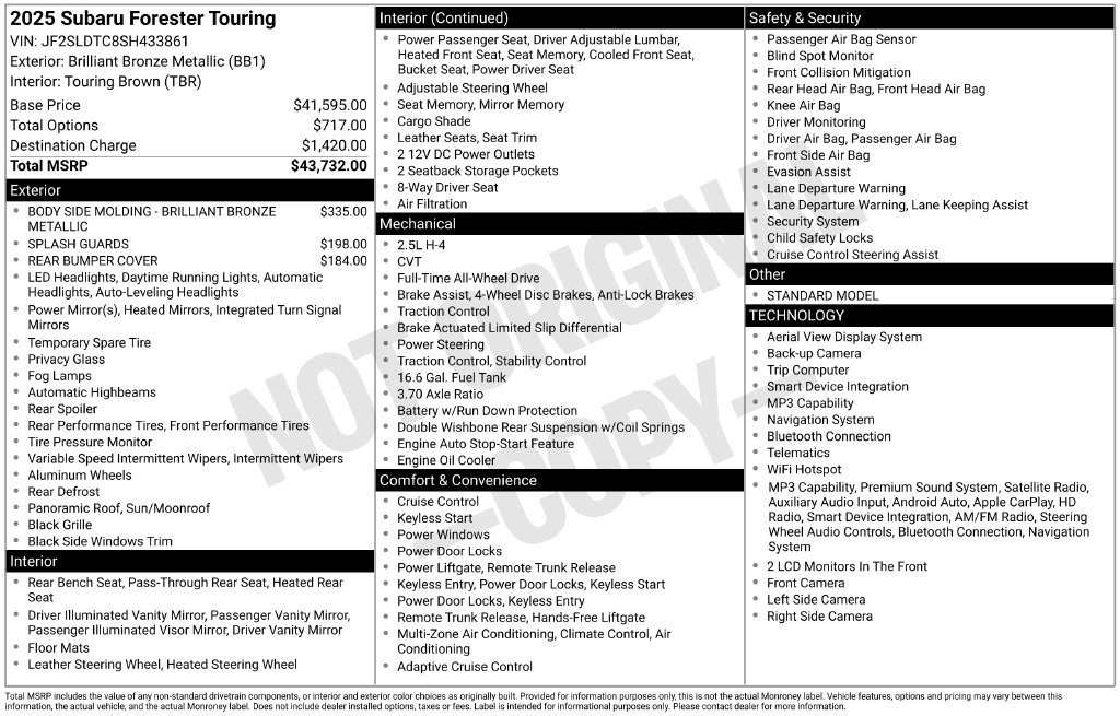 Used 2025 Subaru Forester Touring AWD/4WD image 3