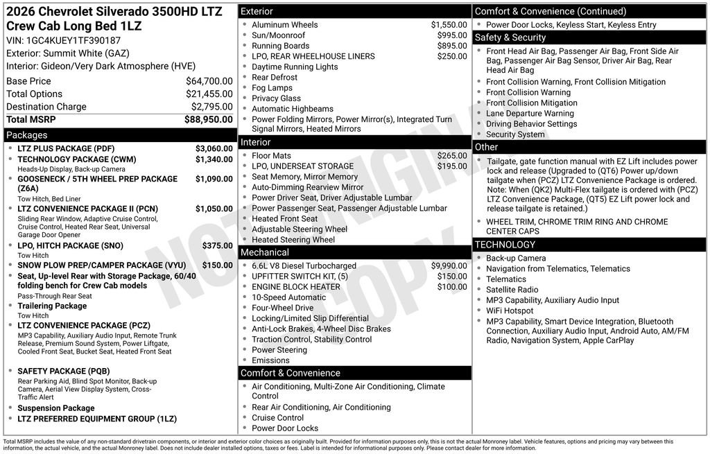 New 2026 Chevrolet Silverado 3500 LTZ w/ LTZ Plus Package AWD/4WD image 28