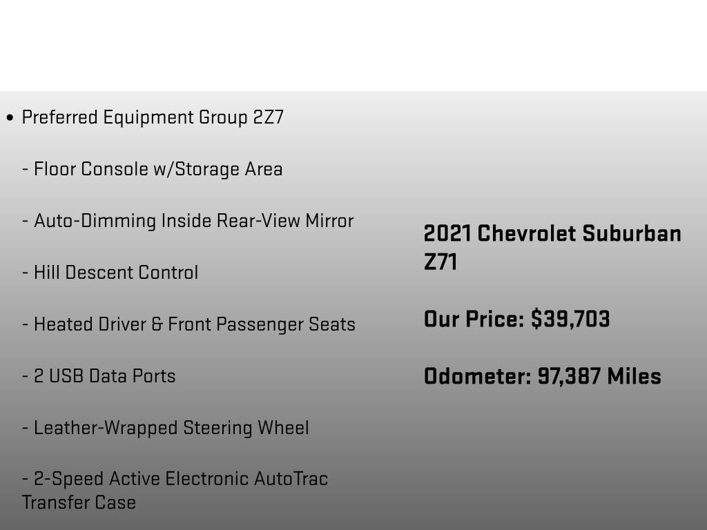 Used 2021 Chevrolet Suburban Z71 w/ Z71 Off-Road Package AWD/4WD image 12