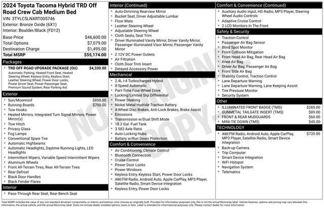 Used 2024 Toyota Tacoma TRD Off-Road w/ TRD Off Road Upgrade Package image 43