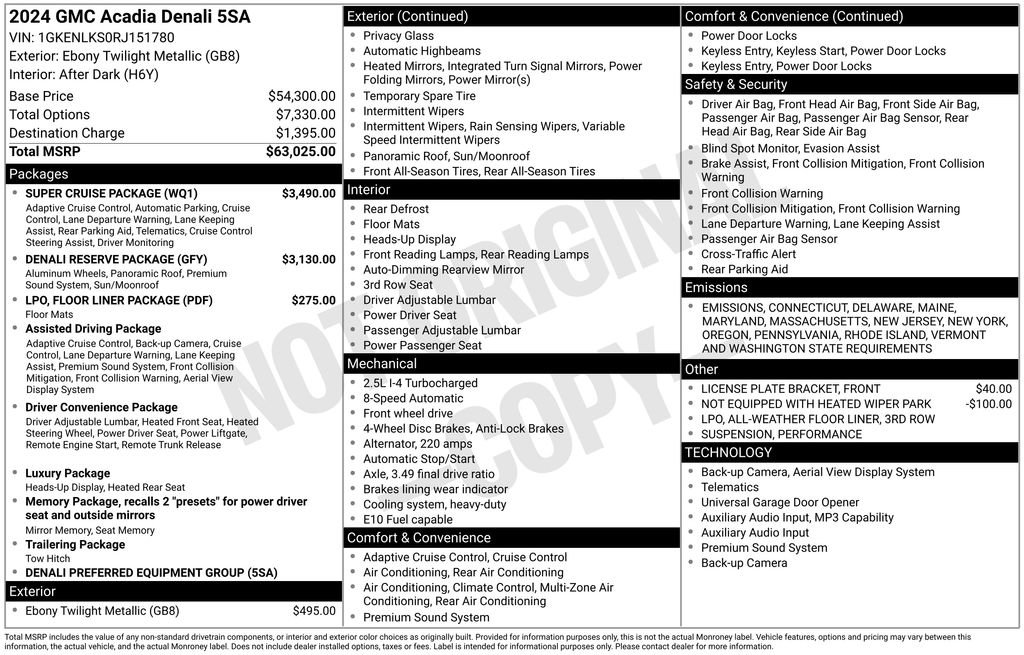 New 2024 GMC Acadia Denali w/ Super Cruise Package image 25