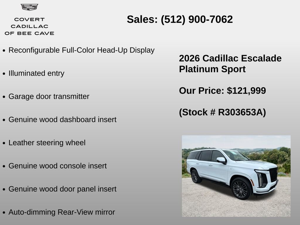 Used 2026 Cadillac Escalade Platinum Sport w/ LPO, Floor Liner Package AWD/4WD image 24