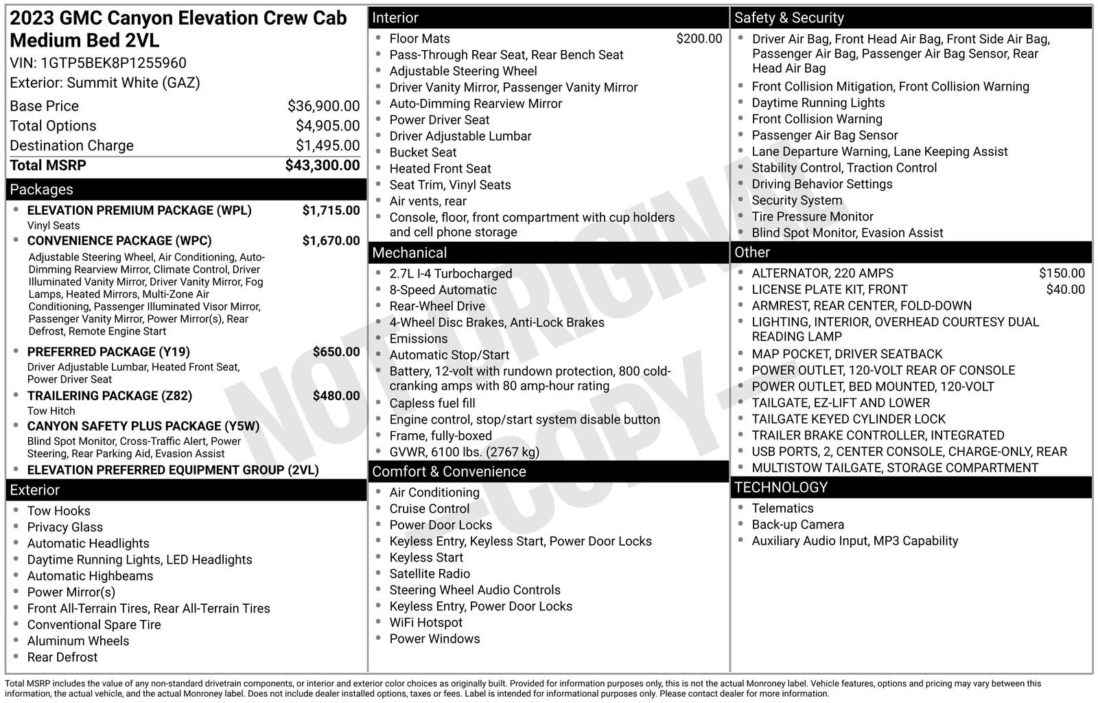 Used 2023 GMC Canyon Elevation w/ Elevation Premium Package RWD image 45