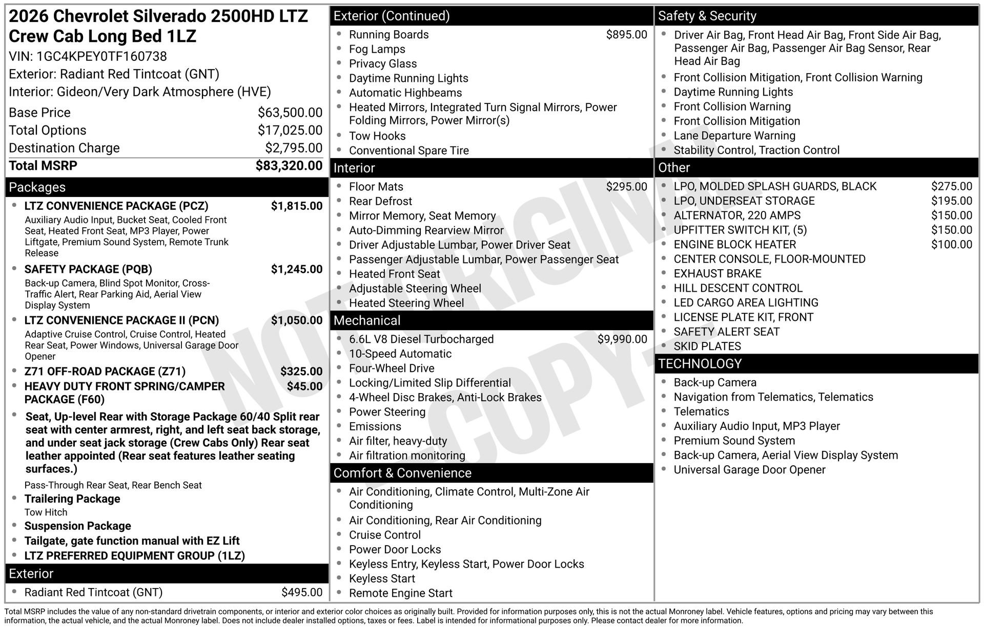 New 2026 Chevrolet Silverado 2500 LTZ w/ LTZ Convenience Package AWD/4WD image 3