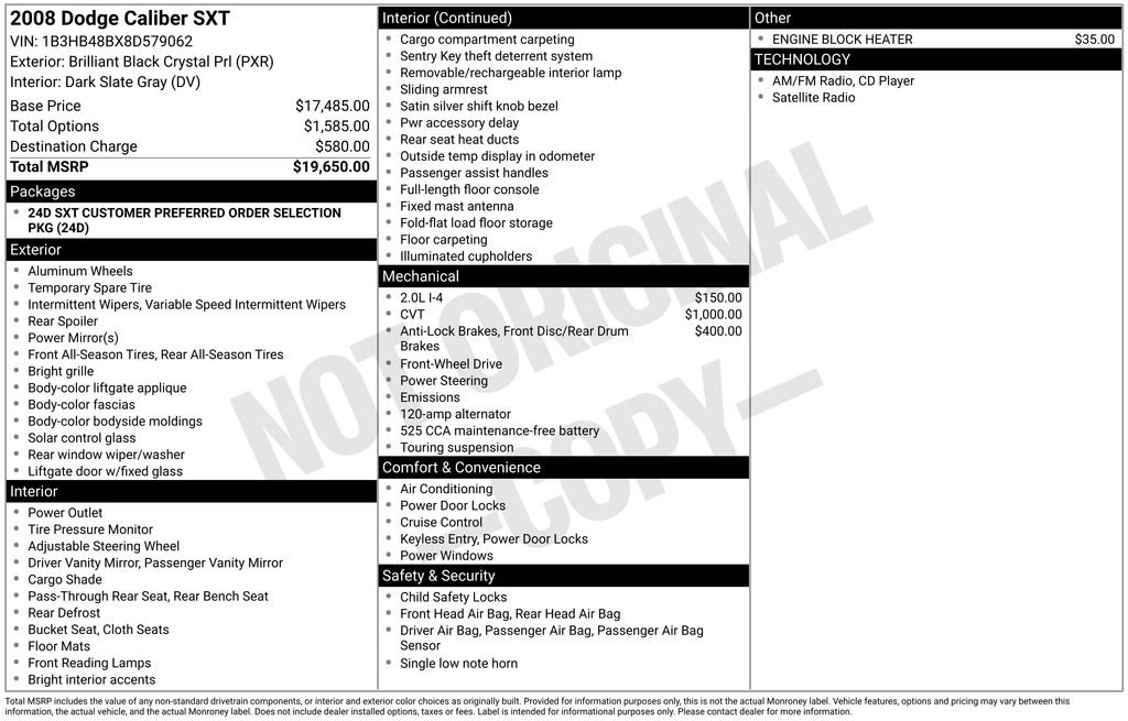 Used 2008 Dodge Caliber SXT FWD image 4