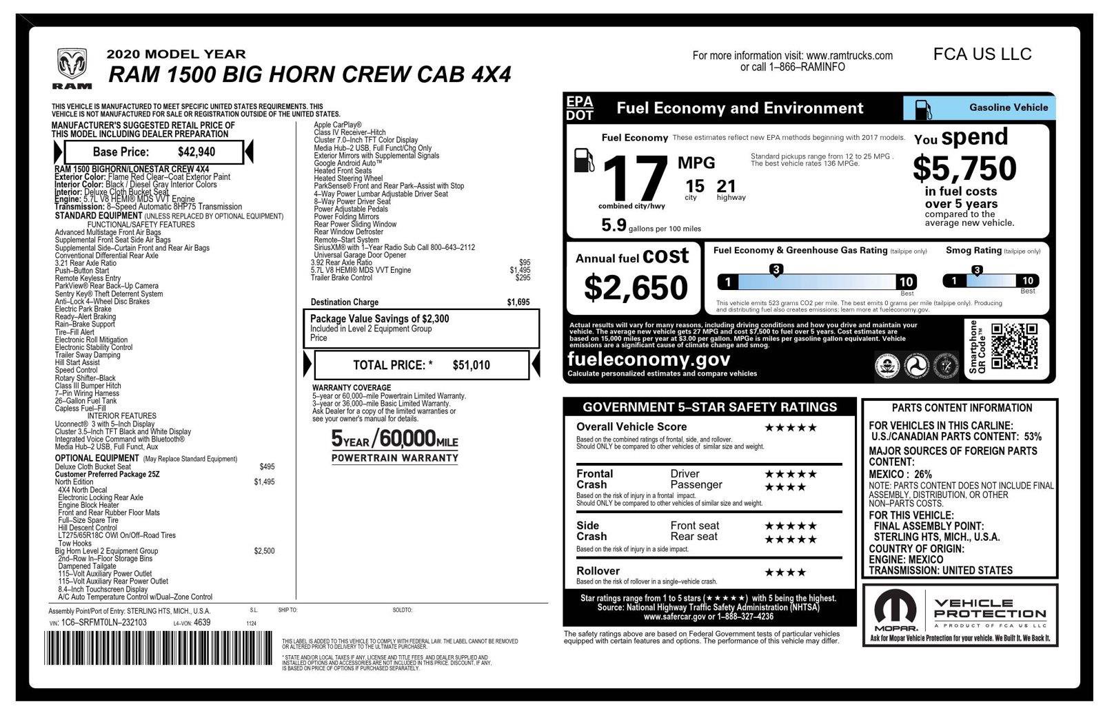 Certified 2020 RAM 1500 Big Horn AWD/4WD image 30
