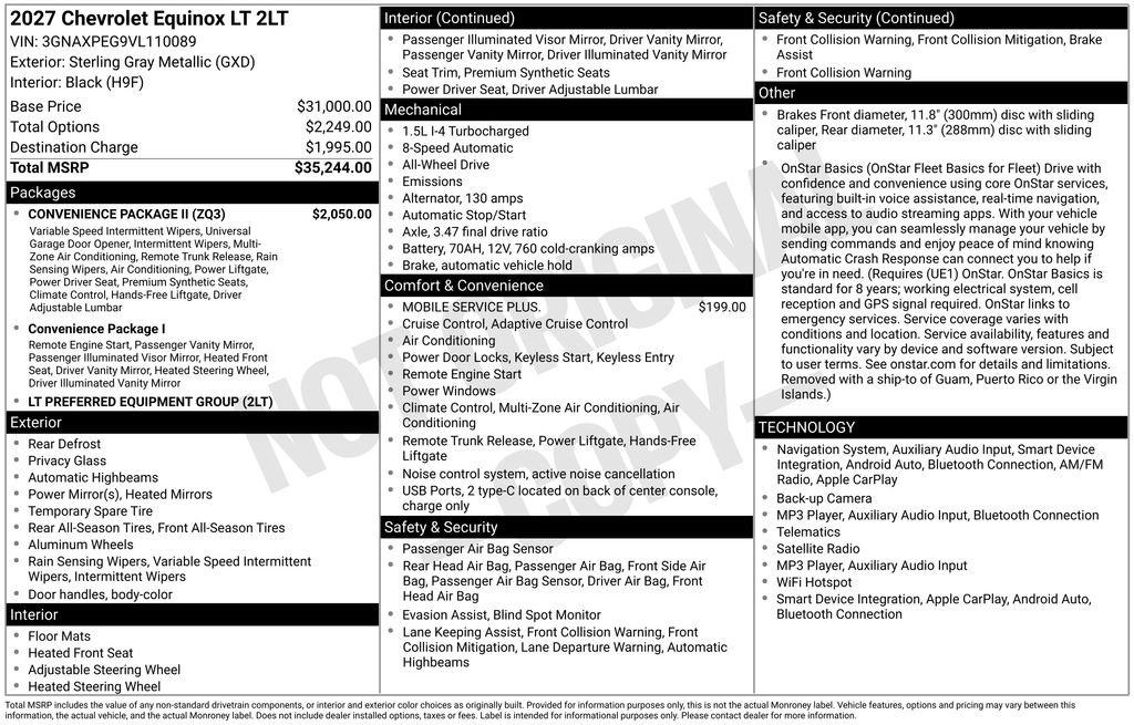 New 2027 Chevrolet Equinox LT w/ Convenience Package II AWD/4WD image 5