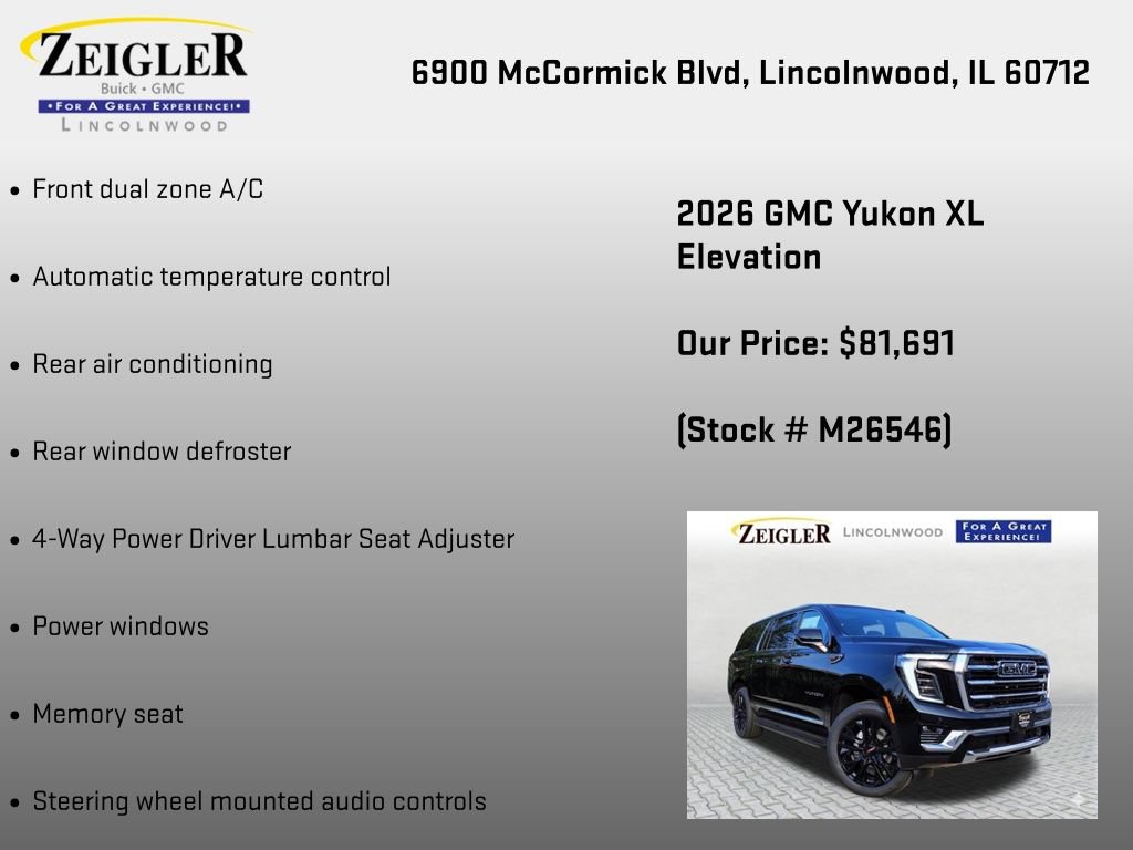 New 2026 GMC Yukon XL Elevation w/ LPO, Elevation Black Package AWD/4WD image 12