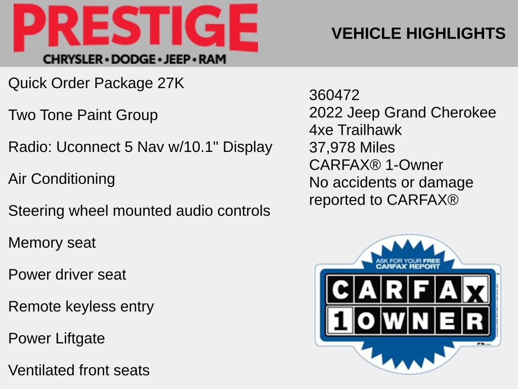 Used 2022 Jeep Grand Cherokee Trailhawk AWD/4WD image 2