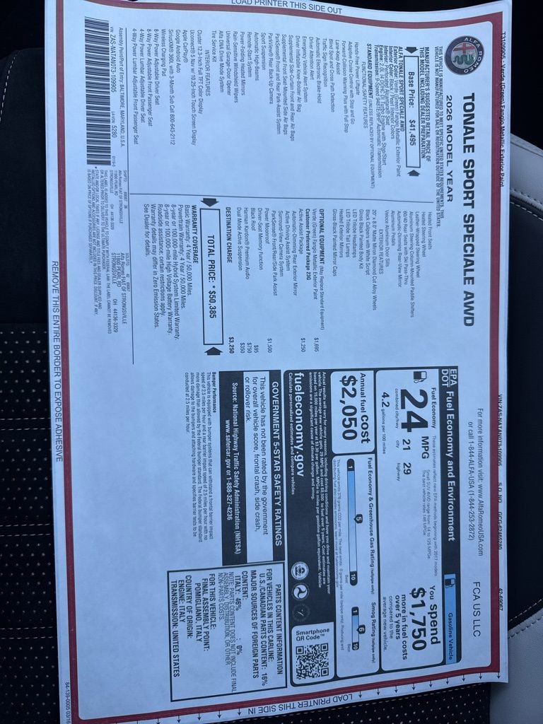 New 2026 Alfa Romeo Tonale w/ Active Assist Package image 25