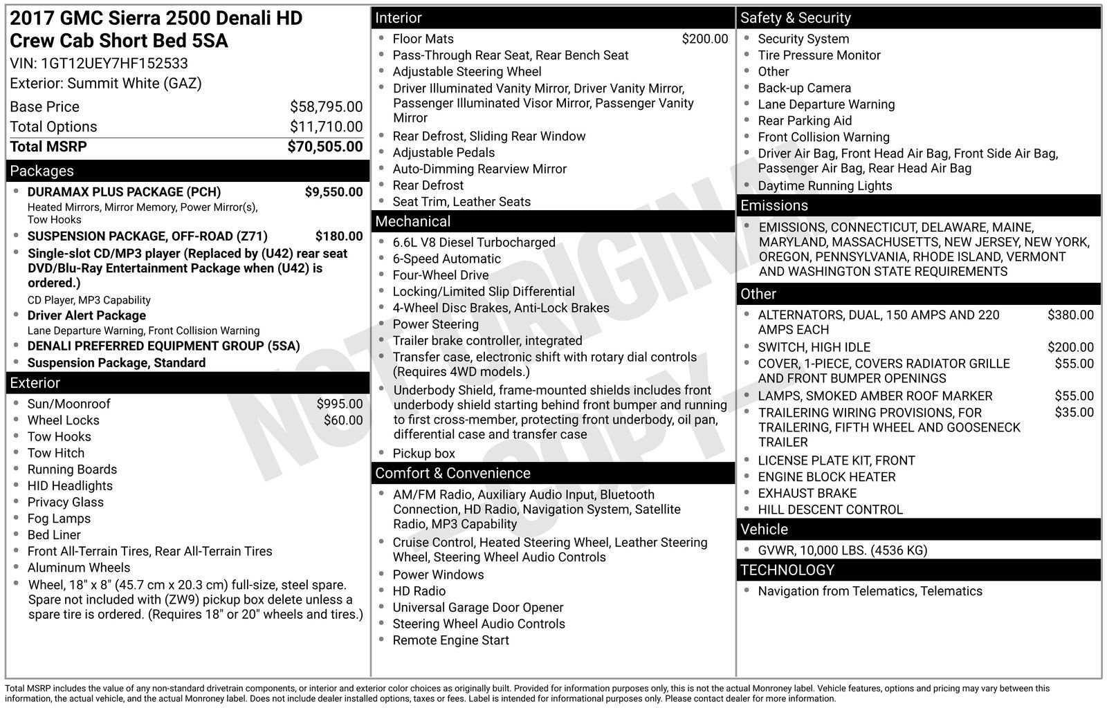 Used 2017 GMC Sierra 2500 Denali w/ Duramax Plus Package