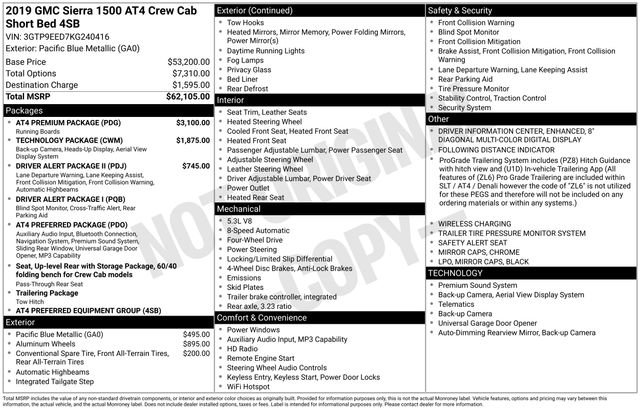 Used 2019 GMC Sierra 1500 AT4 w/ AT4 Premium Package image 10