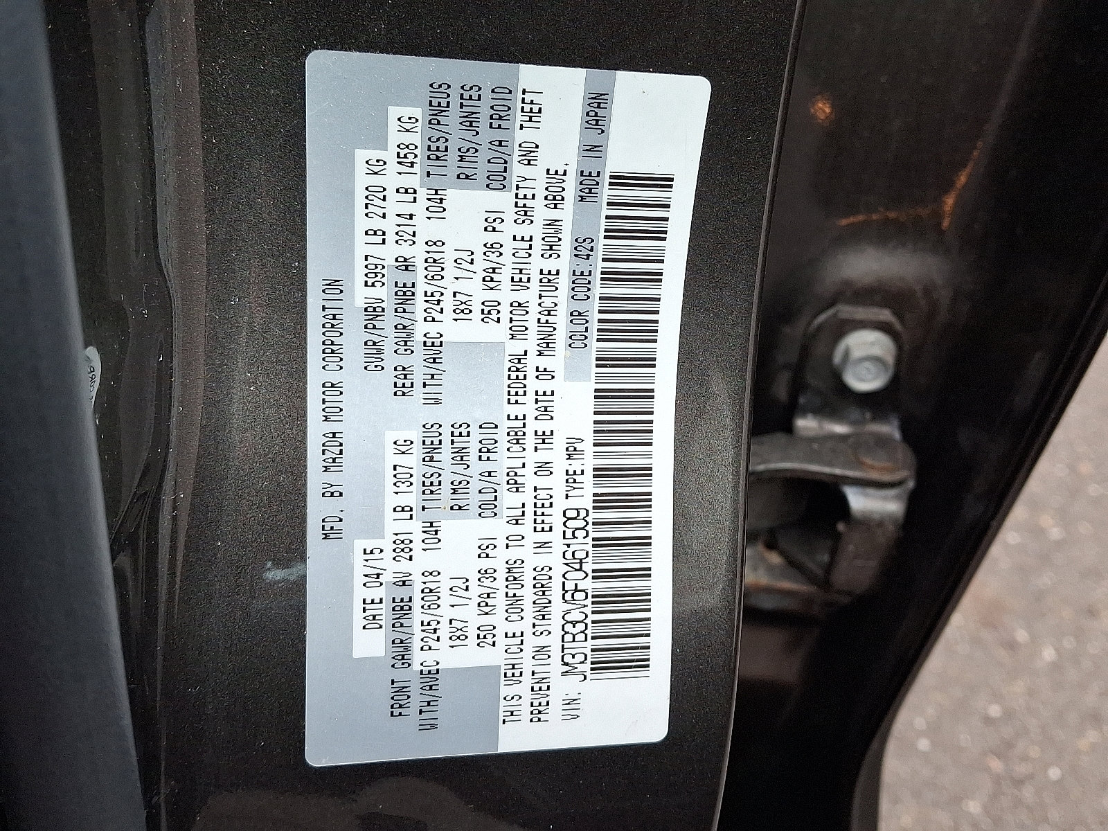 Used 2015 MAZDA CX-9 Touring w/ Touring Technology Package image 31