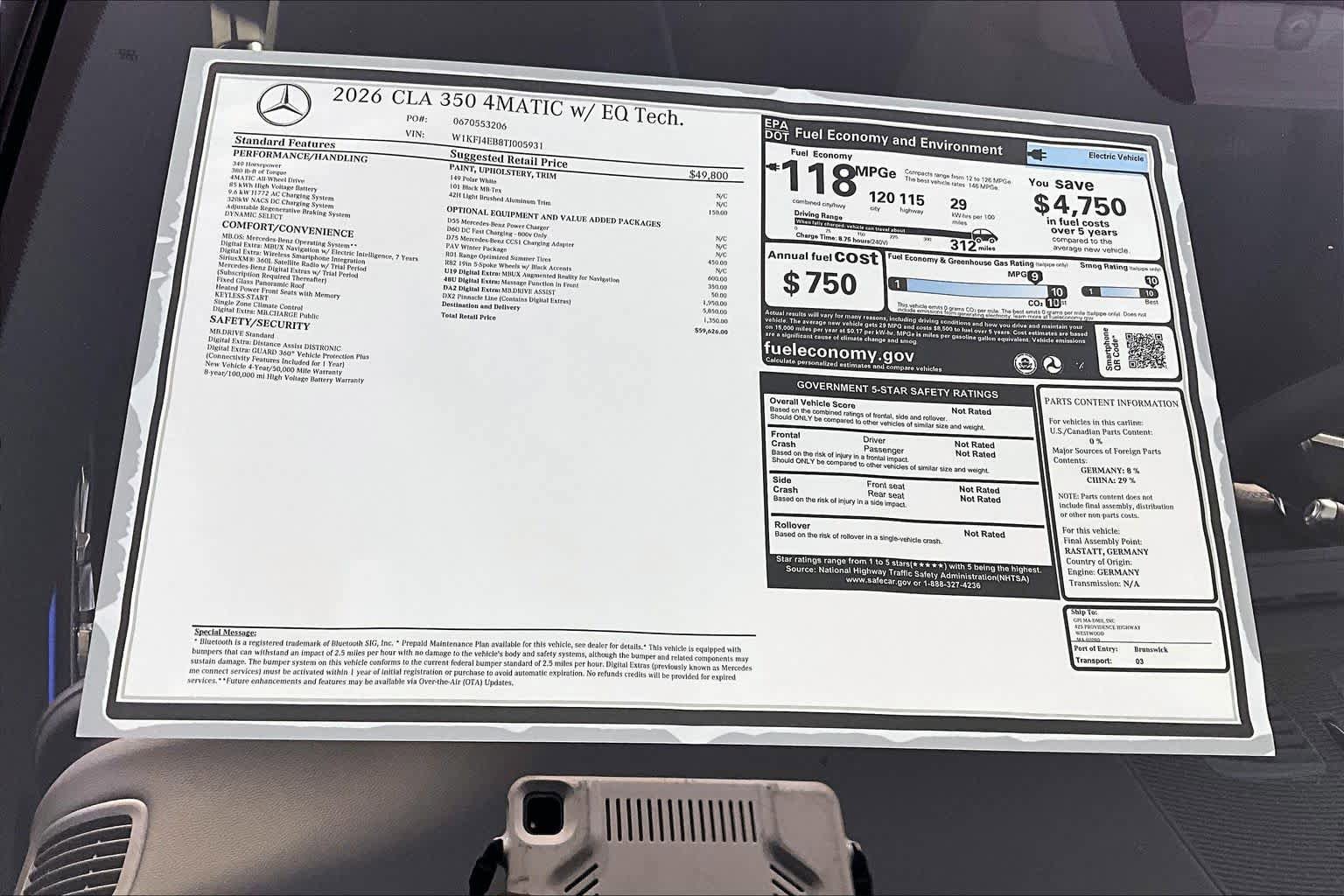 New 2026 Mercedes-Benz CLA 350 image 16