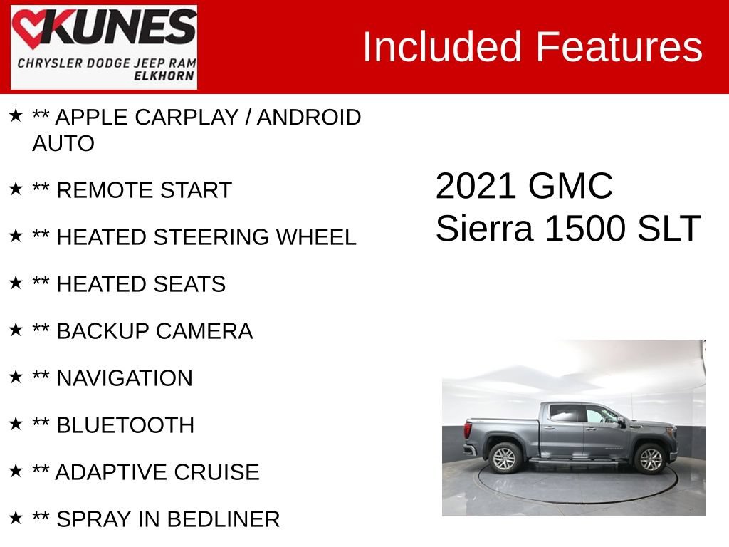Used 2021 GMC Sierra 1500 SLT w/ SLT Premium Plus Package AWD/4WD image 3