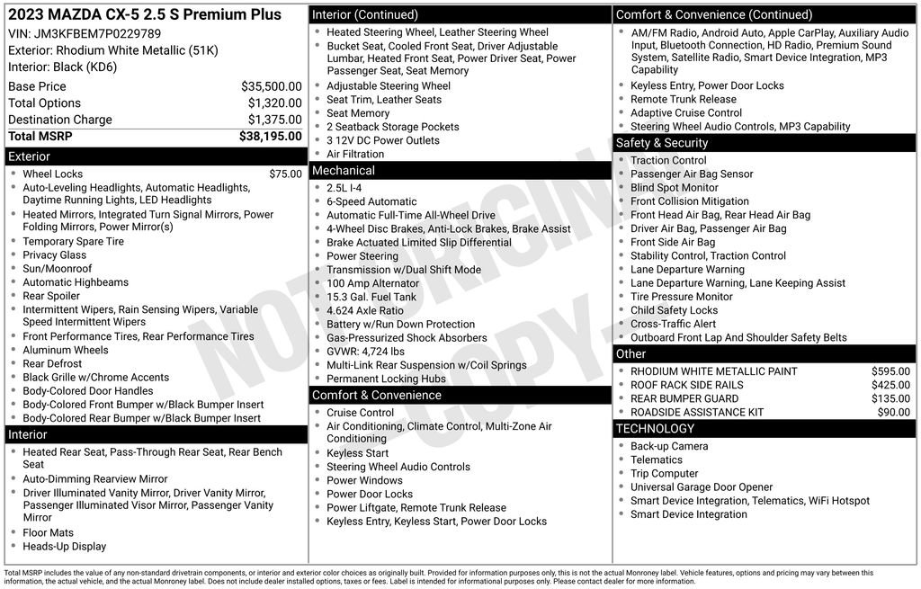 Certified 2023 MAZDA CX-5 AWD 2.5 S w/ Premium Plus Pkg image 10