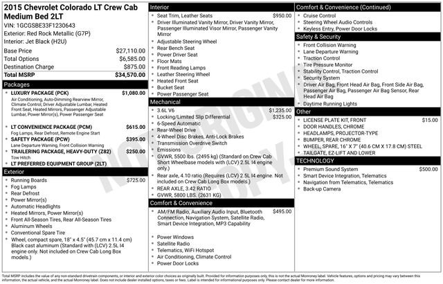Used 2015 Chevrolet Colorado LT w/ Luxury Package RWD image 35