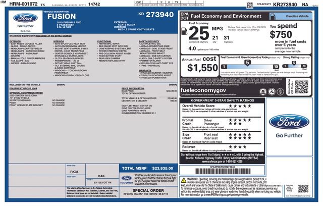Used 2019 Ford Fusion S FWD image 13