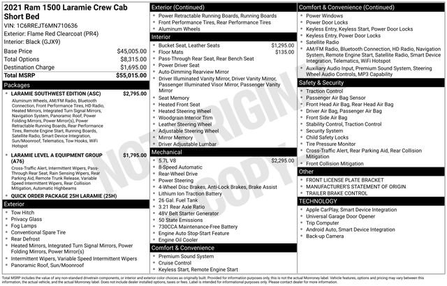 Used 2021 RAM 1500 Laramie w/ Laramie Southwest Edition RWD image 32