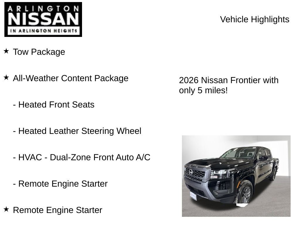 New 2026 Nissan Frontier SV w/ All-Weather Content Package image 8