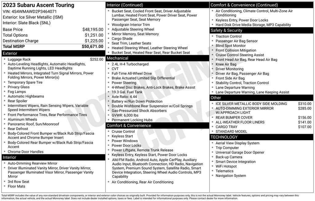 Used 2023 Subaru Ascent Touring AWD/4WD image 39