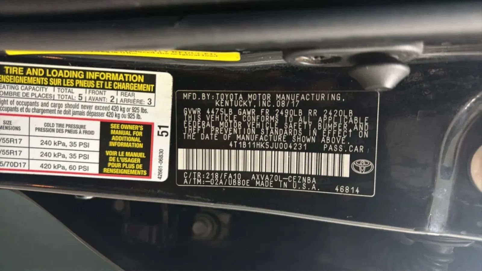 Used 2018 Toyota Camry LE FWD image 23