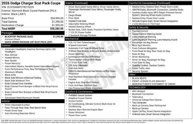 New 2026 Dodge Charger Scat Pack w/ Blacktop Package AWD/4WD image 4