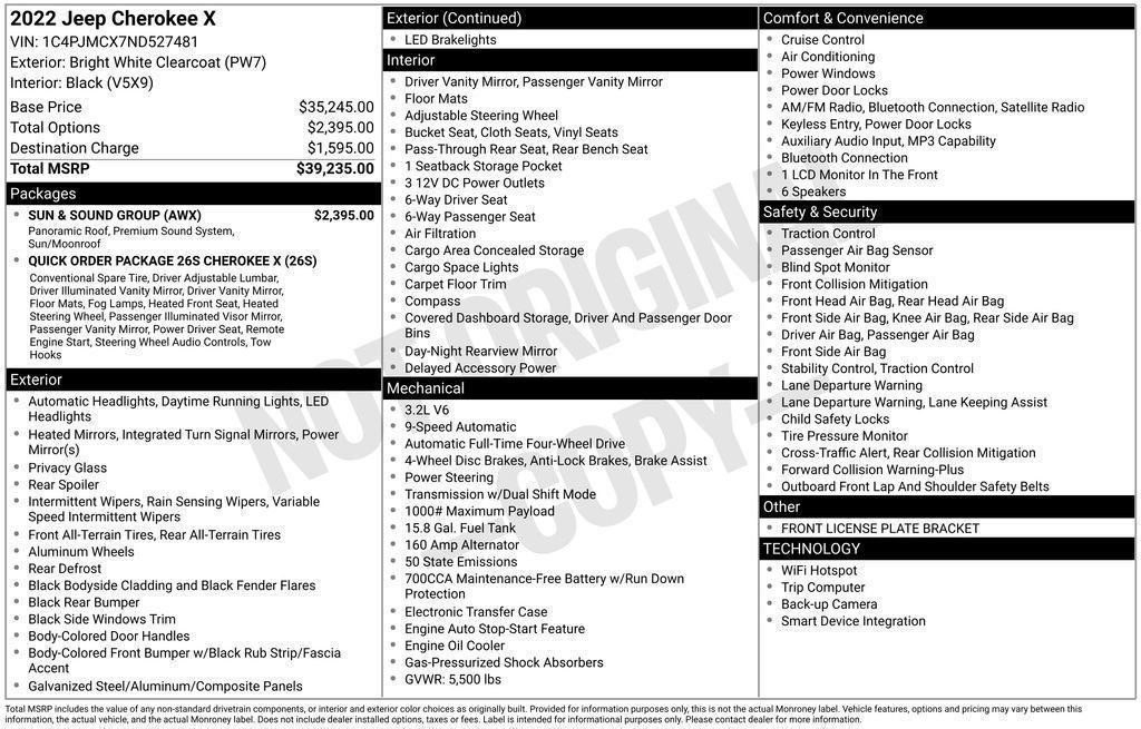 Used 2022 Jeep Cherokee Latitude w/ Sun & Sound Group image 50