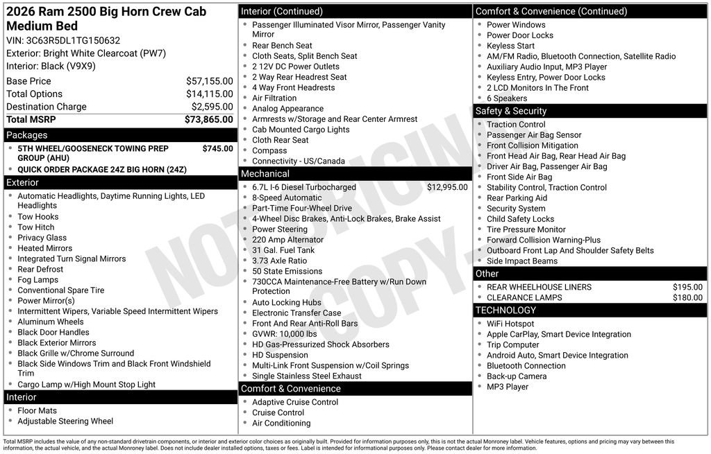 New 2026 RAM 2500 Big Horn AWD/4WD image 6