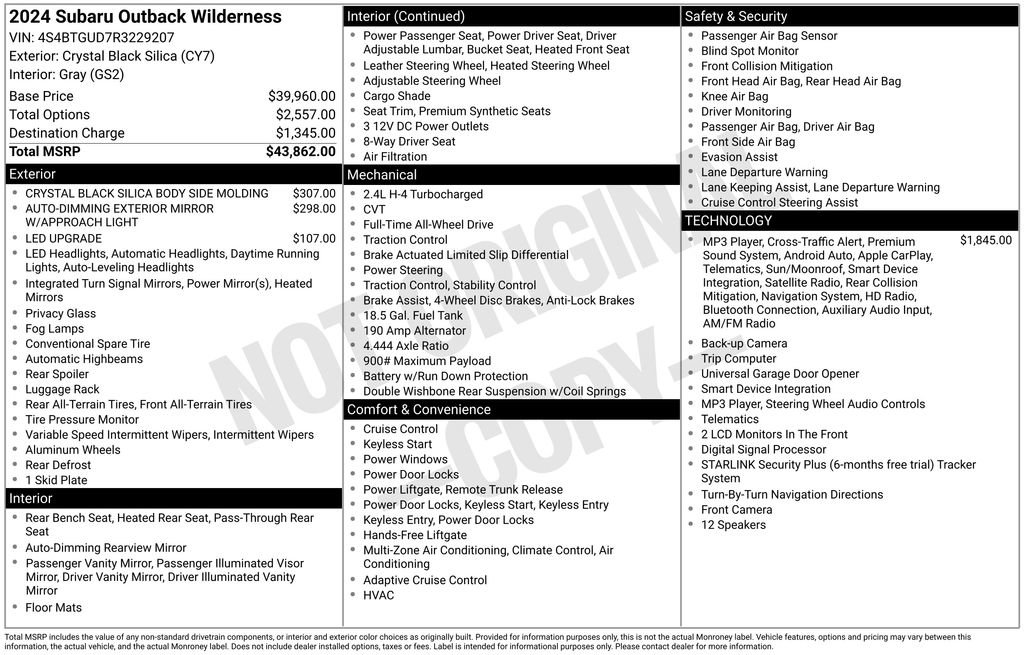 Used 2024 Subaru Outback Wilderness AWD/4WD image 8