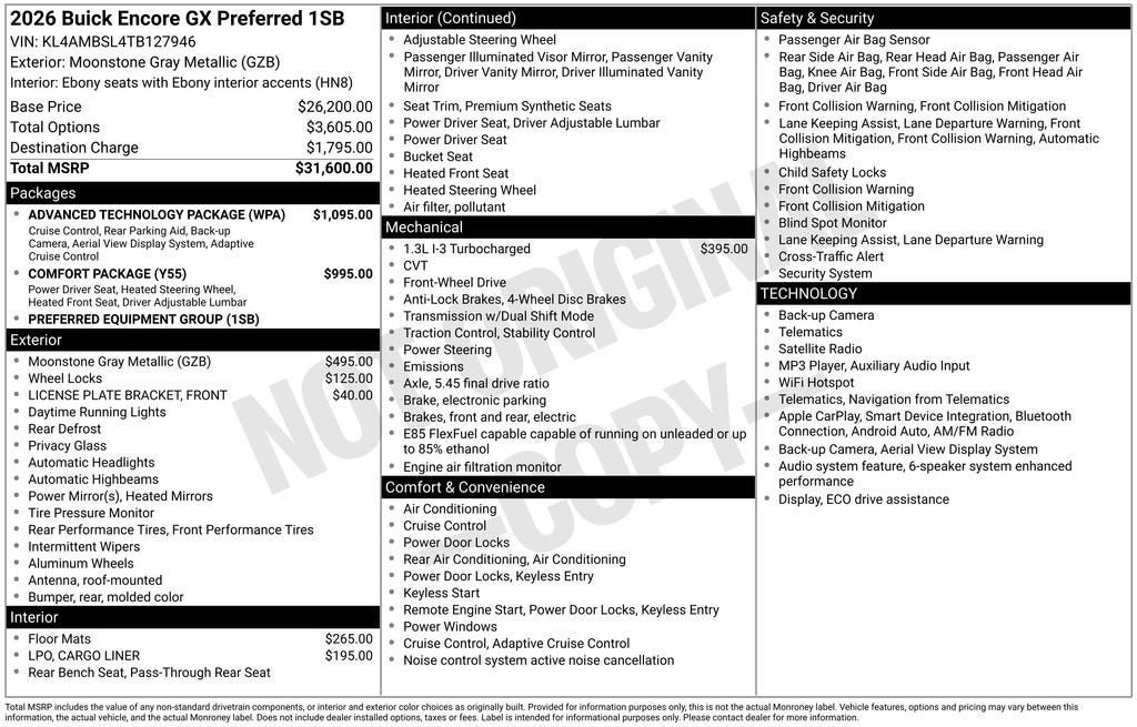 New 2026 Buick Encore GX Preferred w/ Advanced Technology Package FWD image 4